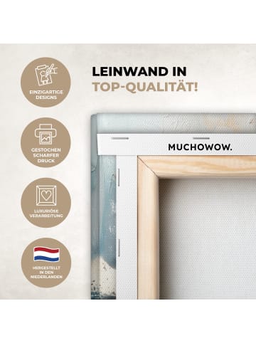 MuchoWow Leinwand bilder Abstrakte Kunst gold blau (BxH)