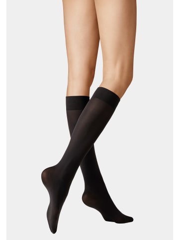Kunert Feinkniestrümpfe Velvet 40 druckfreier Bund in Black