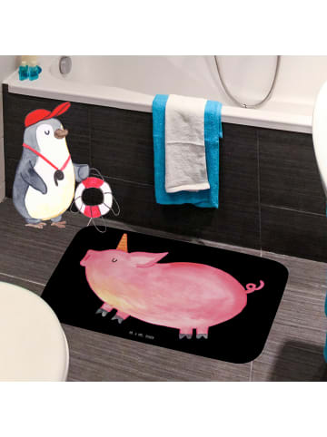 Mr. & Mrs. Panda Badematte Einhorn Schwein ohne Spruch in Schwarz