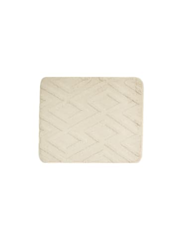 Almina WC-Set mit Diamant-Jaquard-Struktur - 2-teiliges Badematten-Set in Beige