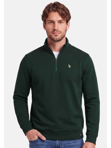 U.S. Polo Assn. U.S. POLO ASSN. Herren Pullover Half Zip P017 in Dark Green - Beige