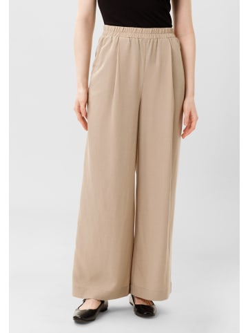 Les Lunes Lange Business Hose GEORGIA Wide Leg Pants Linen in Plaza Taupe