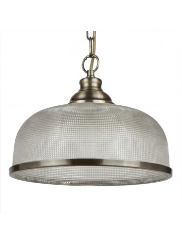 Licht-Erlebnisse Pendelleuchte (B)27 x (L)27 x (T)22 cm in Messing Antik Klar/Transparent