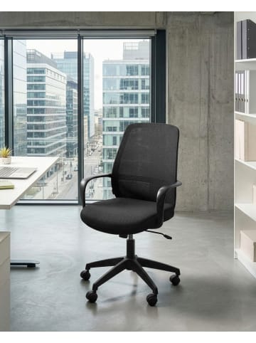 Beliani Bürostuhl VELTO in Schwarz/Silber - (W) 60 x (H) 96 x (L) 60 cm