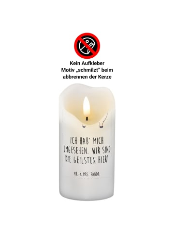 Mr. & Mrs. Panda Trauerkerze Einhorn Mann mit Spruch in Weiß