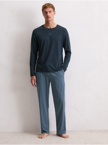 Marc O'Polo Pyjama Blend & Pair Cotton in dark navy / dark navy print