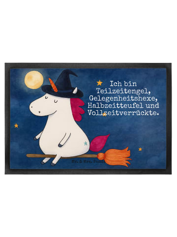 Mr. & Mrs. Panda Schmutzfangmatte Einhorn Hexe Design mit Spruch in Weiß