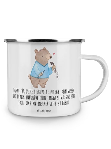 Mr. & Mrs. Panda Kaffeetasse Dankbare Pflegekraft mit Spruch in Weiß