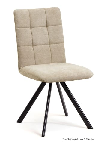 58 aufm Kessel ESSZIMMERSTUHL (2er-Set) Dayla 47x91x60 Schwarz/Natur