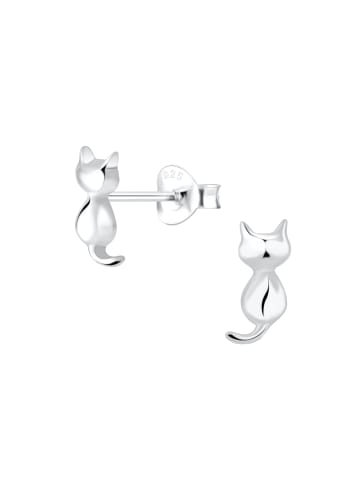 Alexander York Ohrstecker KATZE 3d in 925 Sterling Silber, 2-tlg.