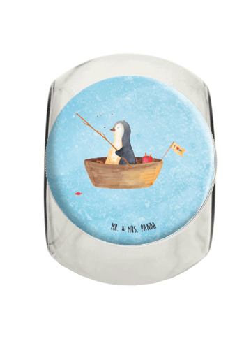 Mr. & Mrs. Panda Bonbonglas Pinguin Angelboot ohne Spruch in Eisblau