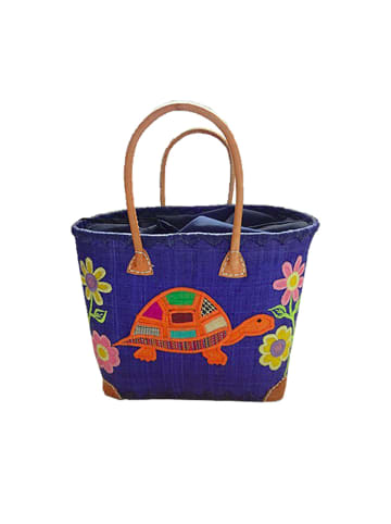 Le Comptoir de la Plage Korbtasche "Tortue MM"in Dunkelblau (L) 44x (B) 26 cm