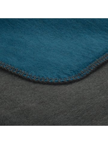 Erwin Müller Baumwollmischung Wohndecke Matera in dunkelgrau/petrol