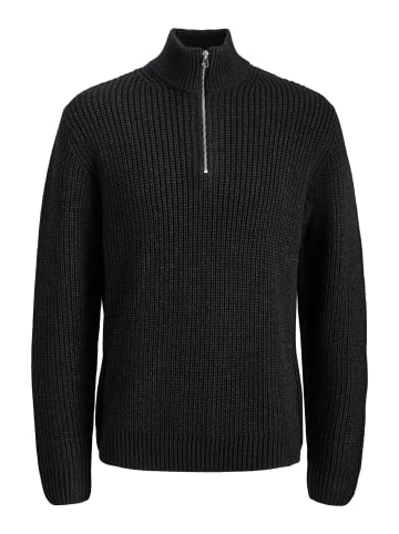 Jack & Jones Strickjacke mit Viertelreißverschluss in Black 1