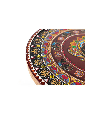 Giner y Colomer Beistelltisch aus Mangoholz mit handgemalten Details. in Multicolored