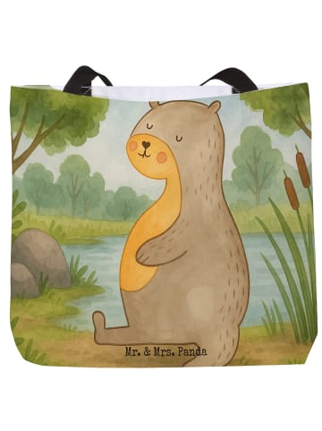 Mr. & Mrs. Panda Schultertasche Otter Bauch Design ohne Spruch in Weiß