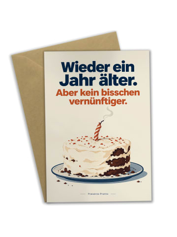 Mr. & Mrs. Panda Geburtstagskarte Kuchen ironisch Design mit Spruch in Weiß