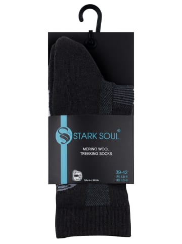 Stark Soul® Merino Outdoor Trekking Socken in schwarz