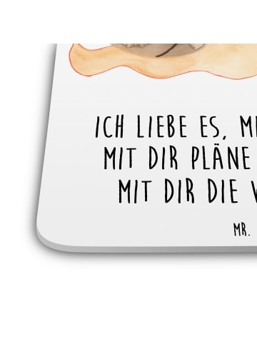 Mr. & Mrs. Panda Tassenuntersetzer Schnecken Liebe mit Spruch in Weiß
