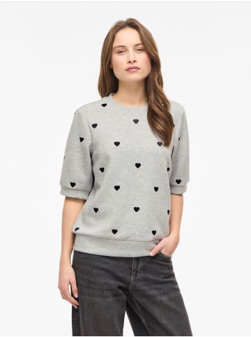 Vila Sweatshirt mit kurzen Ärmeln in Light Grey Melange1