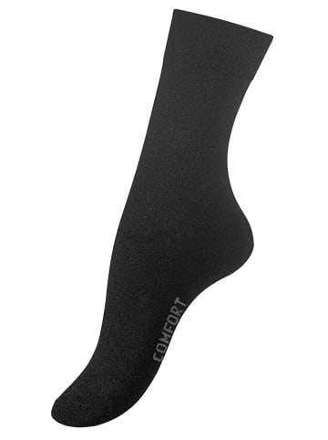 Cotton Prime® 10 Paar Socken ohne Gummibund in Schwarz