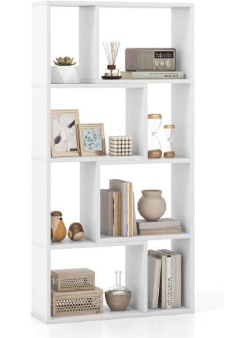 COSTWAY Bücherregal mit 4 Ebenen in Weiß