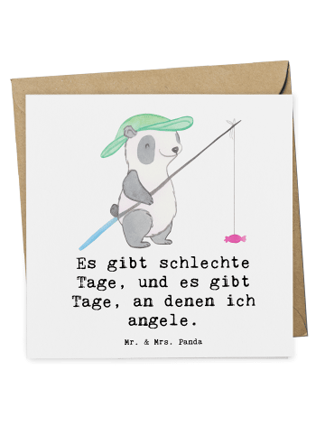 Mr. & Mrs. Panda Deluxe Karte Panda Angeln mit Spruch in Weiß