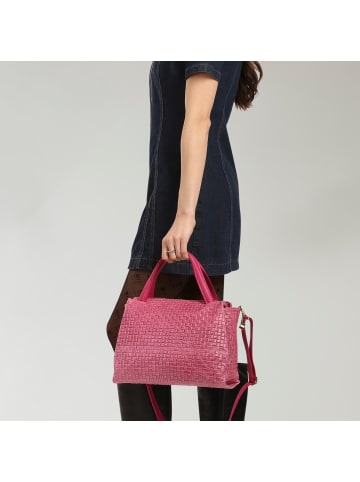 Florence Florence Handtasche Leder fuchsia, pink ca. 30cm
