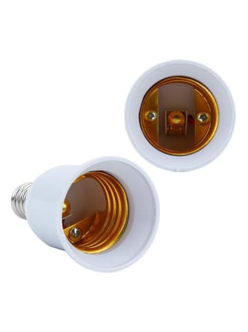 Intirilife 4er Set Lampenadapter E14 auf E27 in WEISS