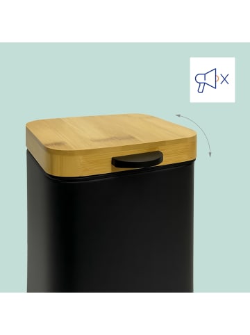 relaxdays Kosmetikeimer in Schwarz/ Natur - 3 Liter