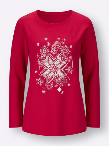 Sieh an! Sweatshirt in rot-weiß