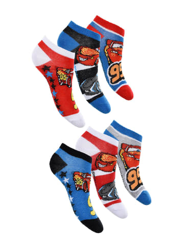 Disney Cars 6er-Set: Socken Sneaker Lightning McQueen Strümpfe in Mehrfarbig