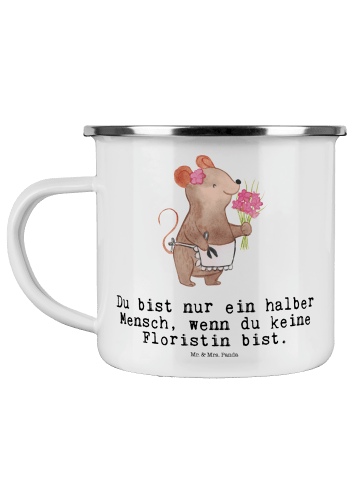 Mr. & Mrs. Panda Kaffeetasse Floristin Herz mit Spruch in Weiß