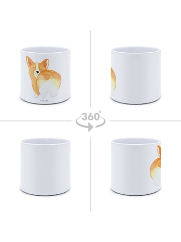 Mr. & Mrs. Panda Blumentopf Groß Corgi Po ohne Spruch in Weiß