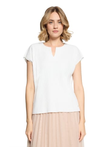 BETTY & CO Kurzarm-Shirt mit Plissee in Rohweiß