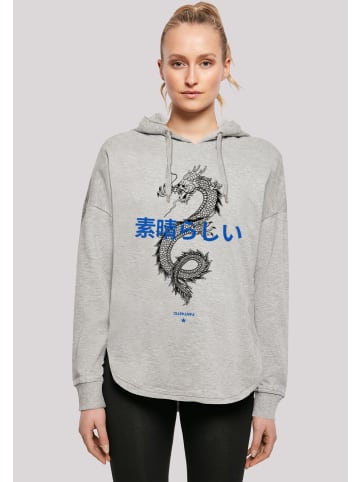 F4NT4STIC Oversized Hoodie Drache Japan in grau