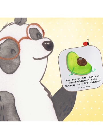 Mr. & Mrs. Panda Gartenuntersetzer Mutige Hebamme mit Spruch in Weiß