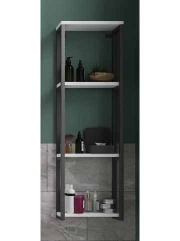 VCM  Holz Badmöbel Bad Hochschrank Bad Regal Bitila M in Schwarz / Weiß