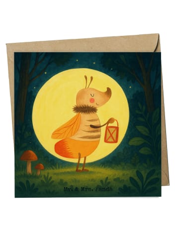 Mr. & Mrs. Panda Klappkarte Glühwürmchen Design ohne Spruch in Weiß