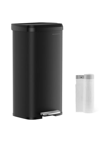 SONGMICS Mülleimer Powe in Schwarz - (B)38 x (H)77 x (T)40.4 cm - 68 L