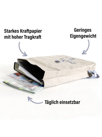 AWAVE Veganer Leder Rucksack 10 l Kraft Papier in Grau