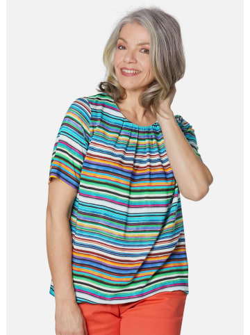 GOLDNER Kurzgröße:  Druckbluse in bunt / geringelt