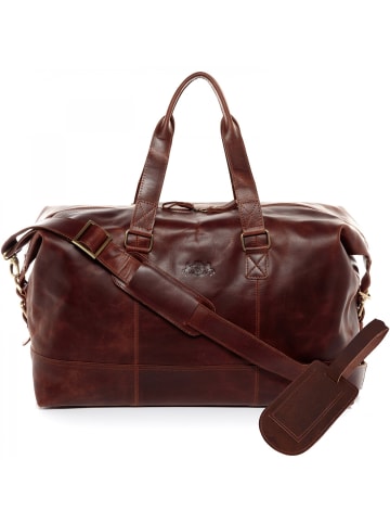 SID & VAIN Leder-Reisetasche Leder Weekender Unisex YALE in braun