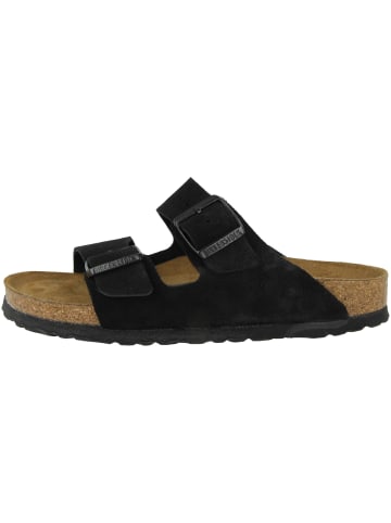 Birkenstock Sandale Arizona SFB Veloursleder Weichbettung schmal in schwarz