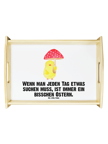 Mr. & Mrs. Panda Frühstückstablett Küken Fliegenpilz mit Spruch in Weiß