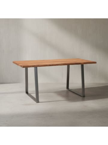 KADIMA DESIGN Esstisch Massivholz Industrial, Akazie-Holz, Metallfüße