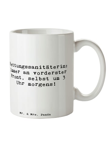 Mr. & Mrs. Panda Trinkbecher Spruch Rettungssanitäterin Mut mit ... in Weiß