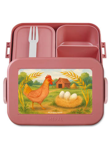 Mr. & Mrs. Panda Brotdose Huhn Stolz Design ohne Spruch in Rot Pastell