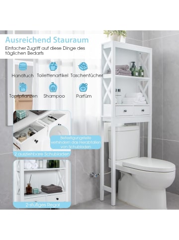 COSTWAY Badezimmerschrank in Weiß