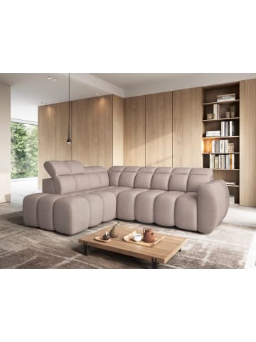 MF Design Eagle Recamiere Links in Hellbraun -  (L) 208 x (B) 258 x (H) 107 cm